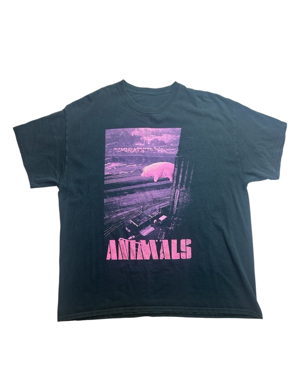 Roger Waters Animals Tour Pig Railroad Graphic Tee Black No Tag XL Vintage